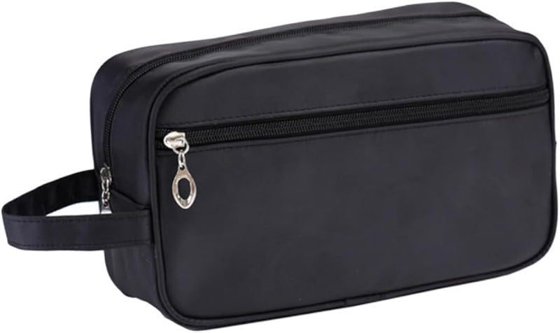 Black Double Layer Hanging Toiletry Bag Travel Organizer For Women And Men - Image 1